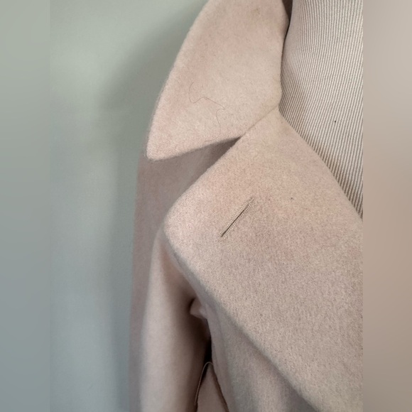 [Evan Picone] Vintage Cream Maxi Wool and Cashmere Blend Belted Coat Sz: 10P - Picture 11 of 16
